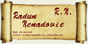 Radun Nenadović vizit kartica